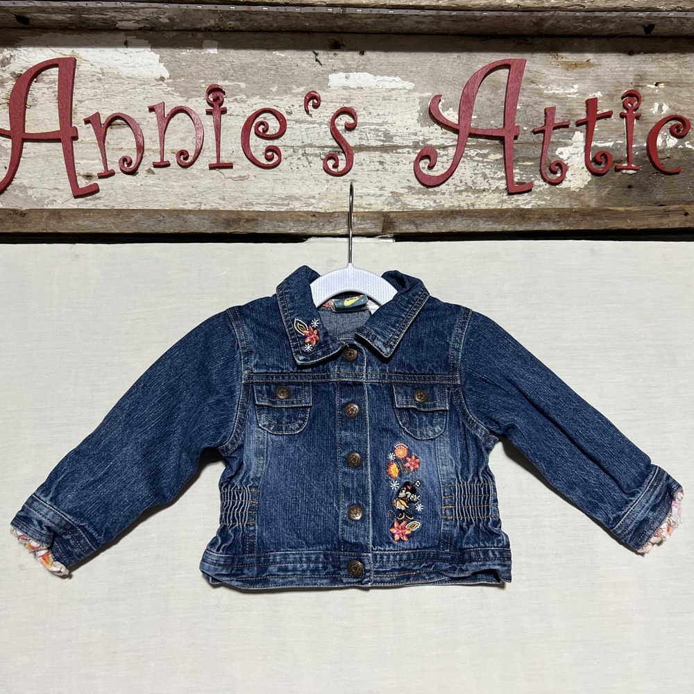💥Vintage Original Minnie by Disney Snap Denim Jean Jacket 18 Month